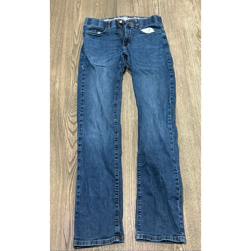 Lee Mens Slim Straight Jeans Mid Rise Whisker Denim Dark Wash Blue Size ?